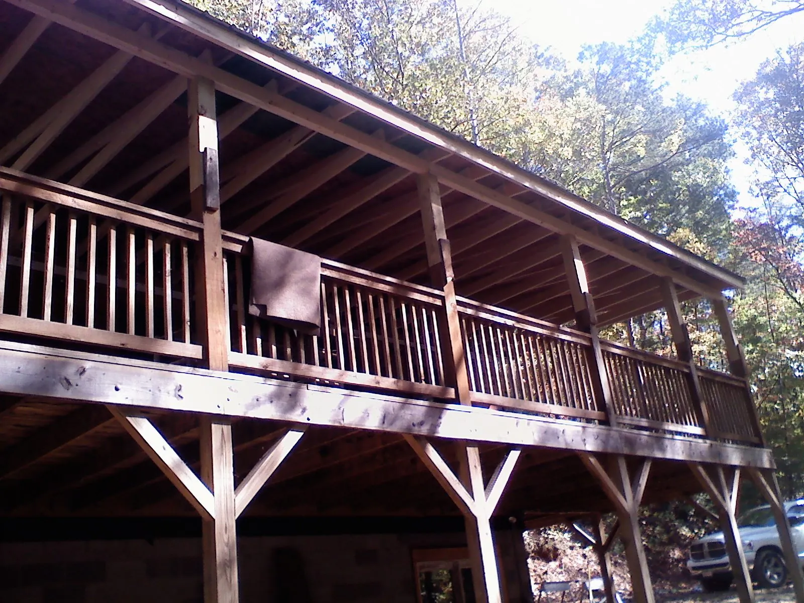 Timber framing under a new elevated porch and deck — Roof Leak Repair in Larchwood by Roofing Brothers
